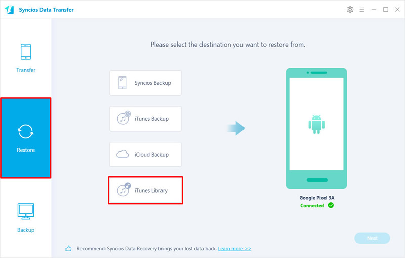 transfer itunes music to Google Pixel 9a step 1