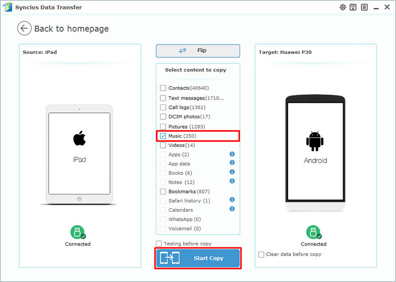 transfer music to Huawei Pura80 from other device
