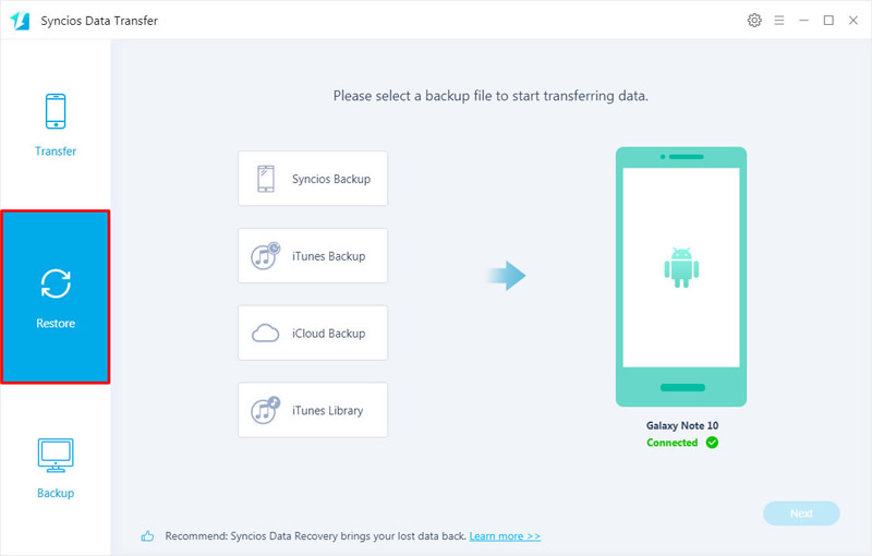 transfer itunes and icloud data to samsung galaxy note 10