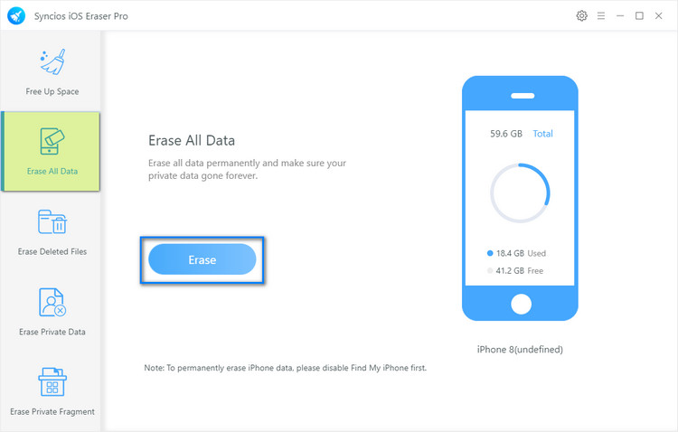 erase all data in your iPhone 8
