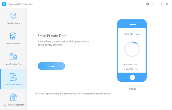 Erase private data