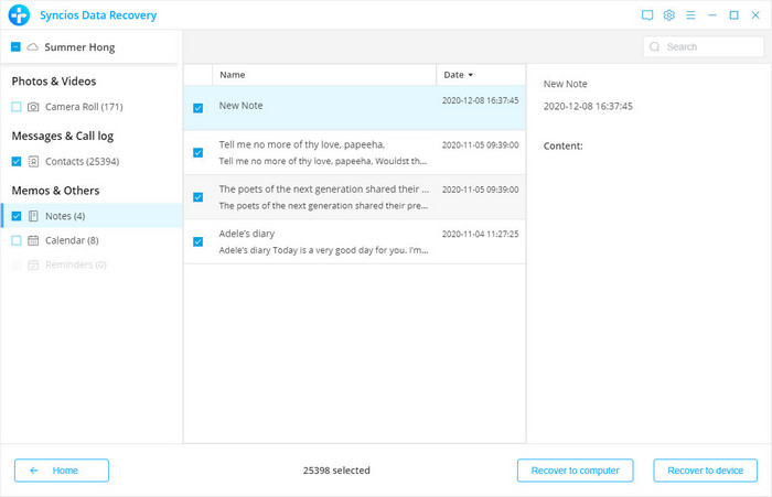 scan downloaded iCloud backup file