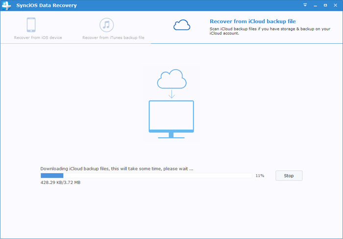 download iCloud backup file