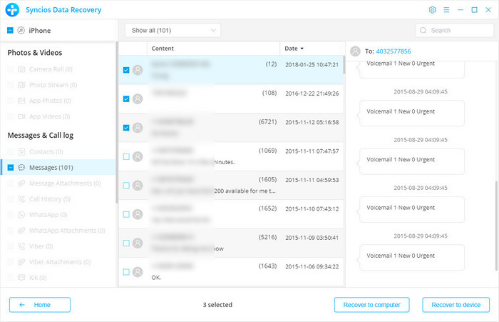 Recover deleted messages to iOS 13 devices