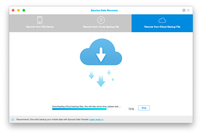 scan downloaded iCloud backup file