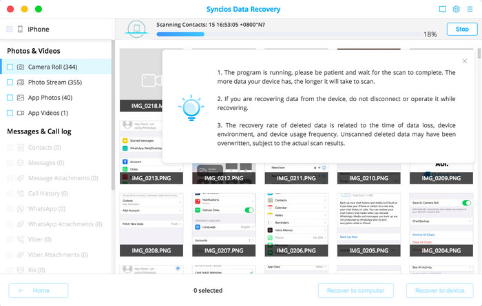 preview and recover lost data from iPhone