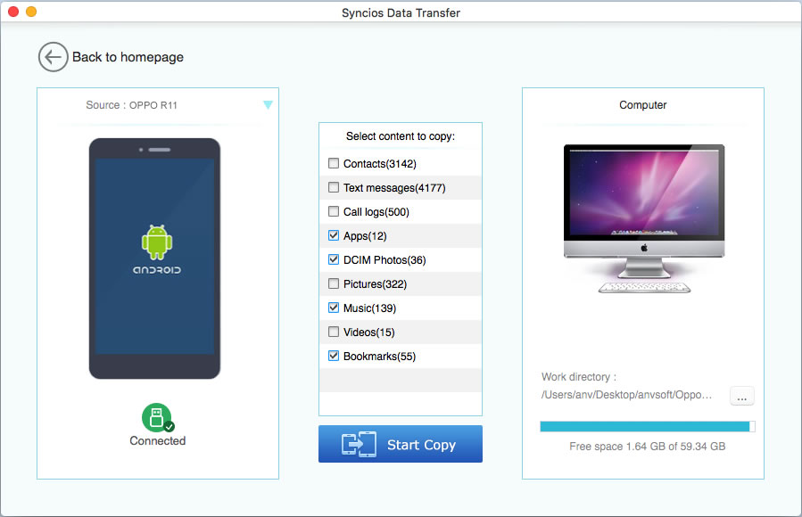 oppo r11 to mac transfer step 1