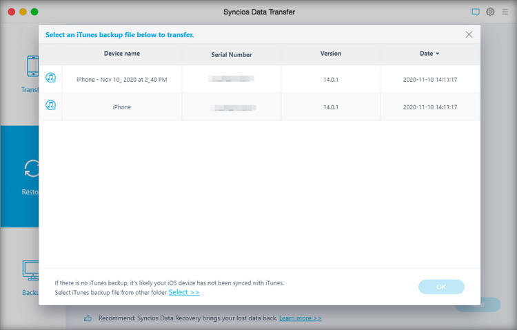 syncios data recovery license