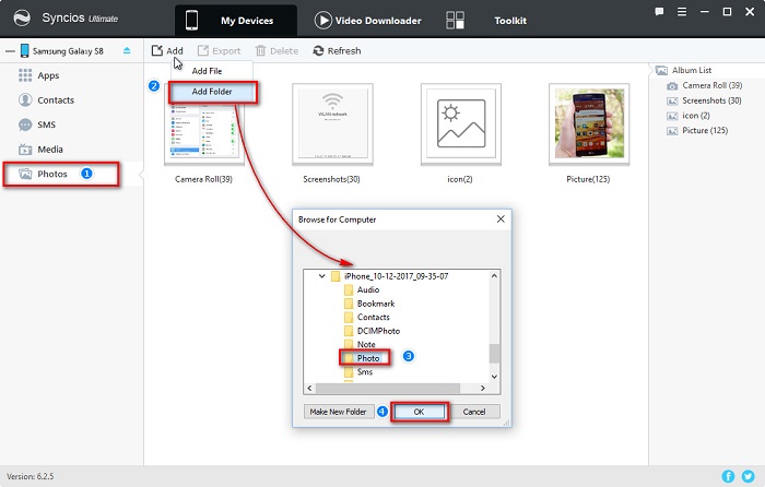 add new photos album on Samsung Galaxy S25/S25 Ultra