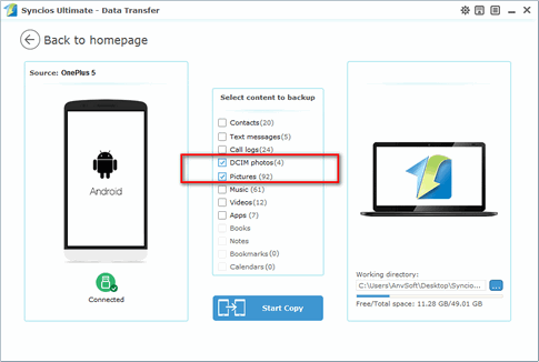 backup all photos on OnePlus 13