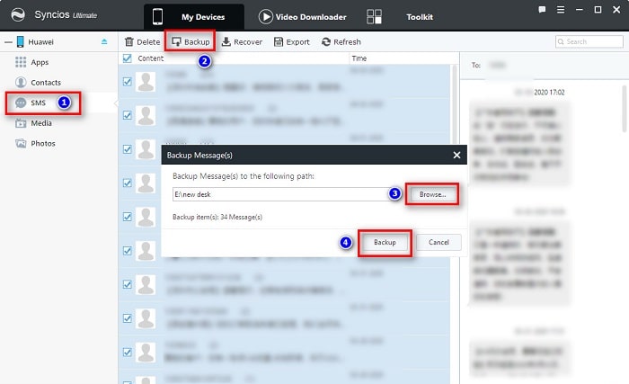 backup Huawei Pura80 messages to computer