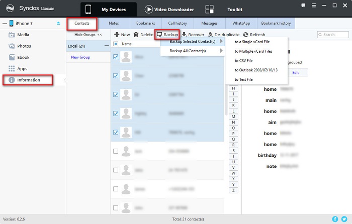 save iPhone 16 contacts to computer
