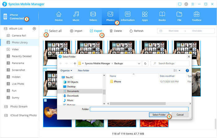 Eksportuj Zdjęcia iphone ' a 7 przez syncios 