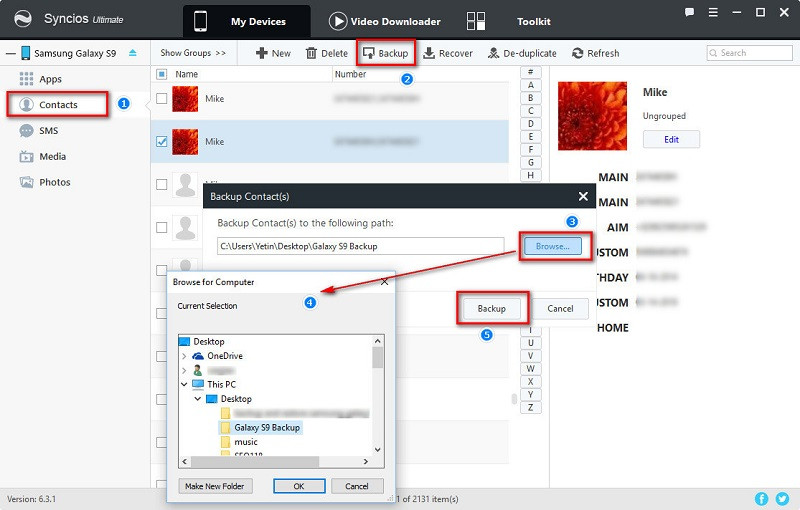 save Samsung Galaxy S25 contacts to computer