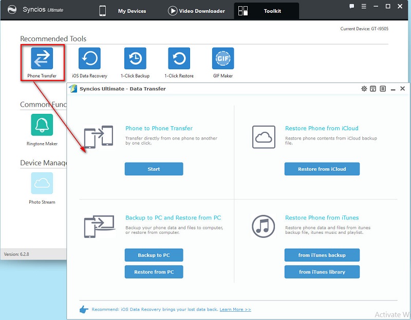 Phone Transfer tool