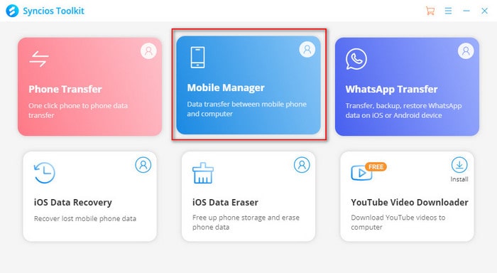 Choose Mobile Manager from Toolkit