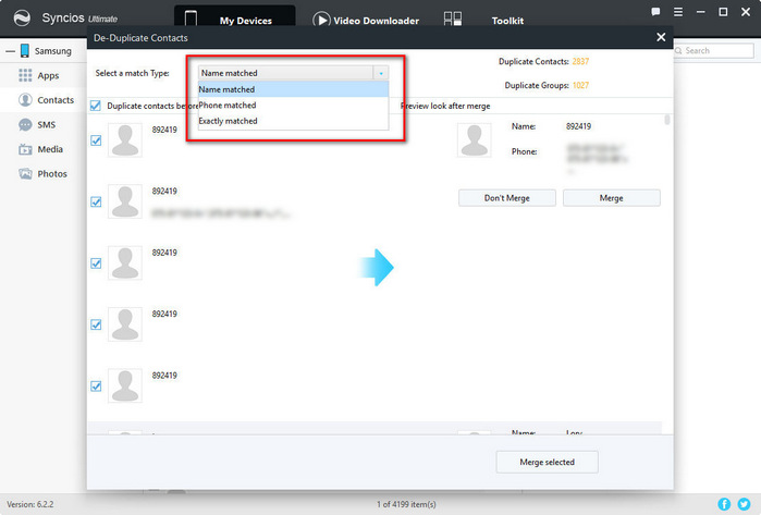 de-duplicate Samsung Galaxy S25 contacts