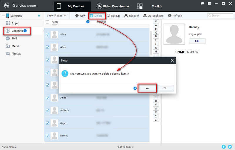 delete contacts on Samsung Galaxy S25