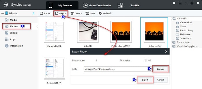 extract photos from an iphone backup