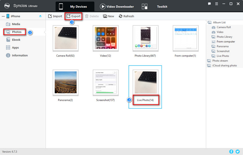 export iPhone 12 live photo album to computer