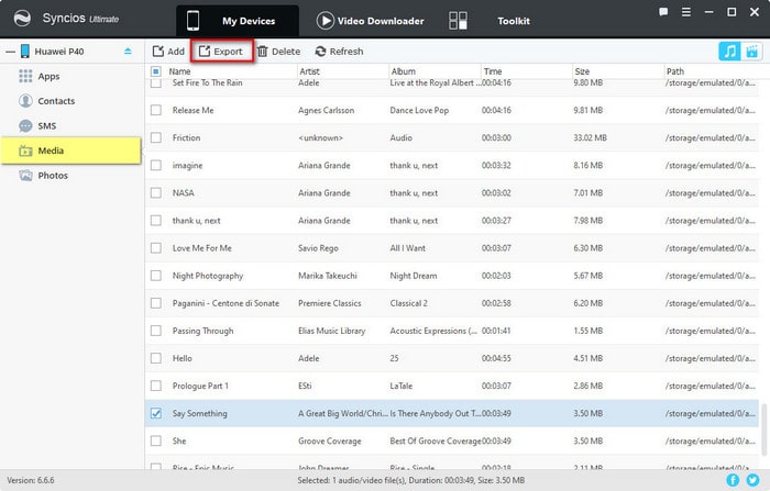 export music from Huawei P40/P40 Pro