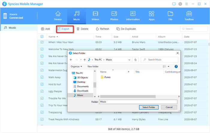 export Xiaomi 15 photos to computer