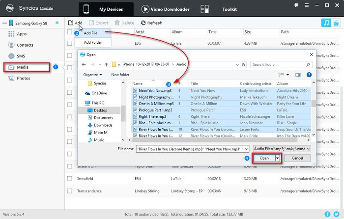 restore Samsung Galaxy S25/S25 Ultra music from computer