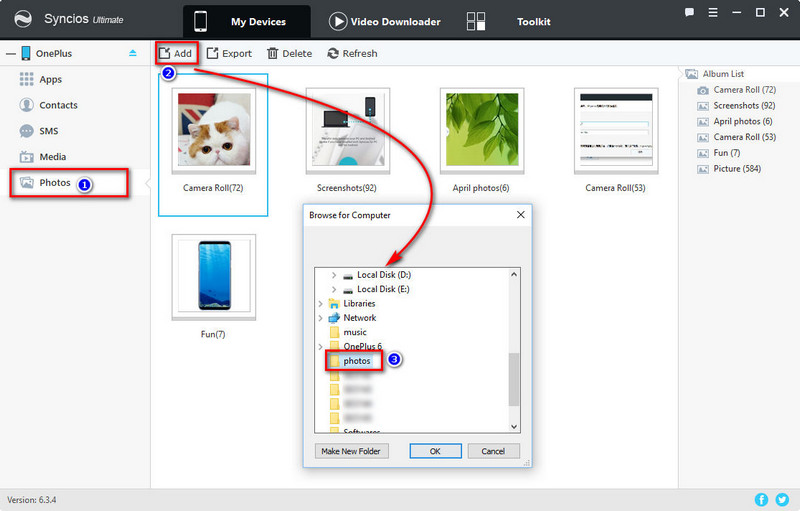 import photo folder to OnePlus 13