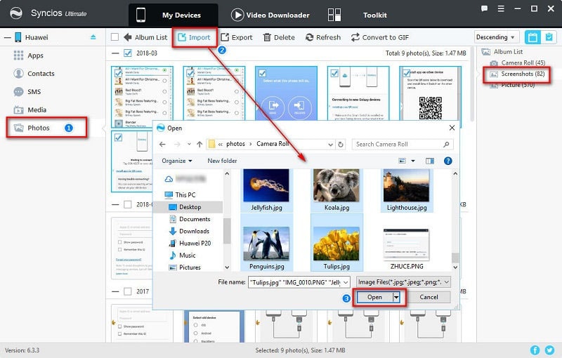 import photos to Huawei Nova 14