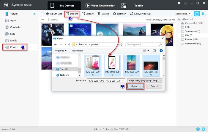 import photos to Huawei Mate 70 from computer