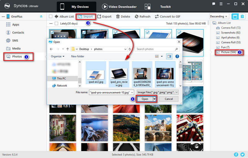import photos to OnePlus 13 from computer