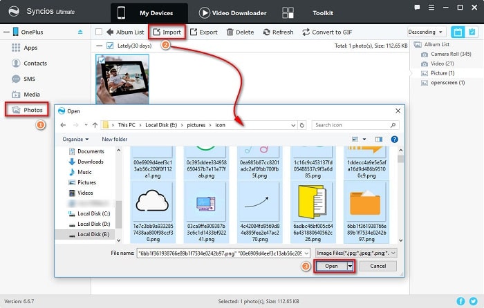 import pictures to OnePlus 13