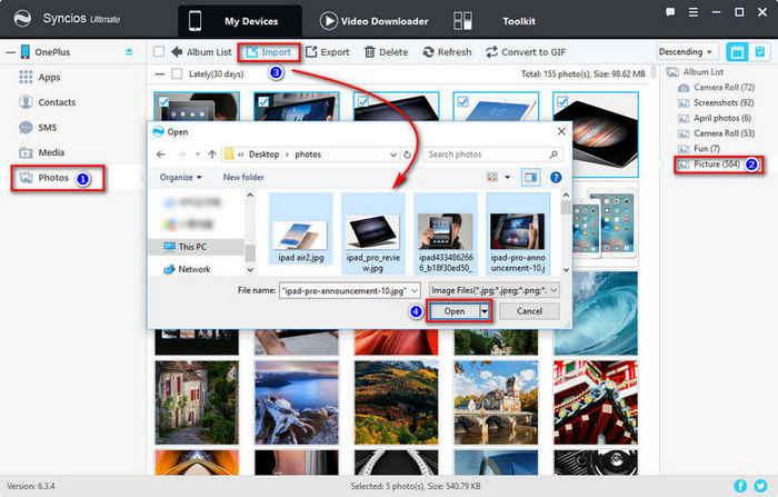 import photos to OnePlus 13 from computer