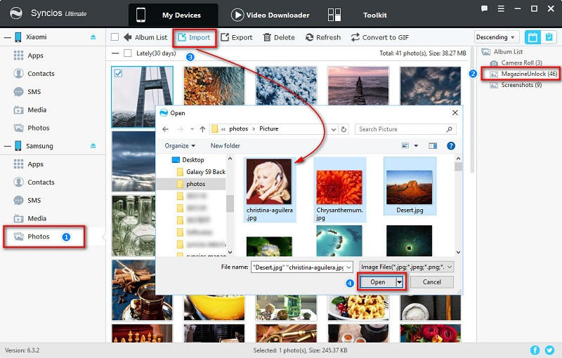 import photos to Samsung Galaxy S25