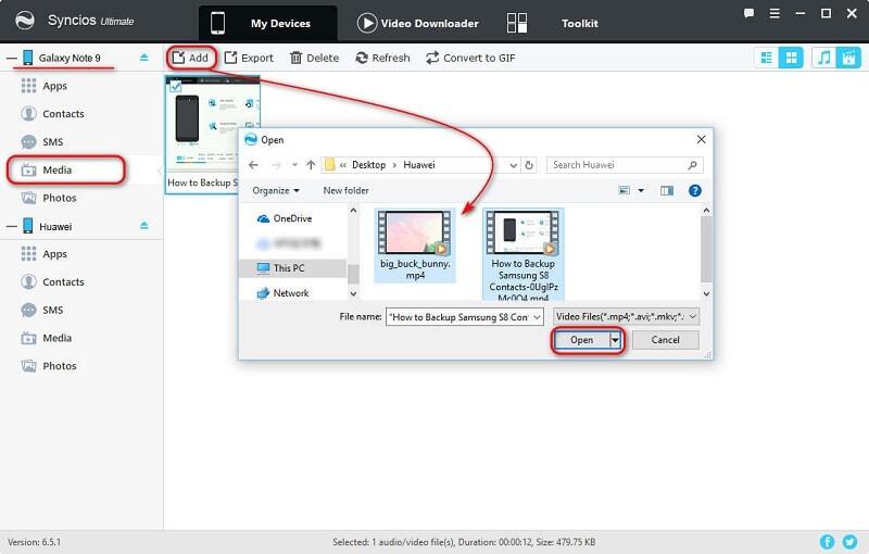 import videos to Samsung Galaxy Note 9