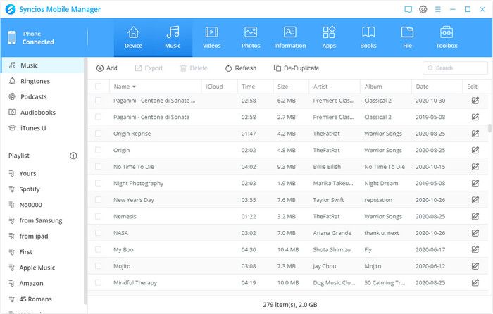 sync iPhone music to iPad Pro
