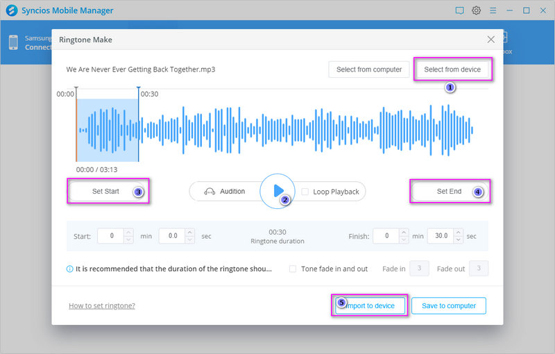 make Samsung Galaxy S20 ringtones