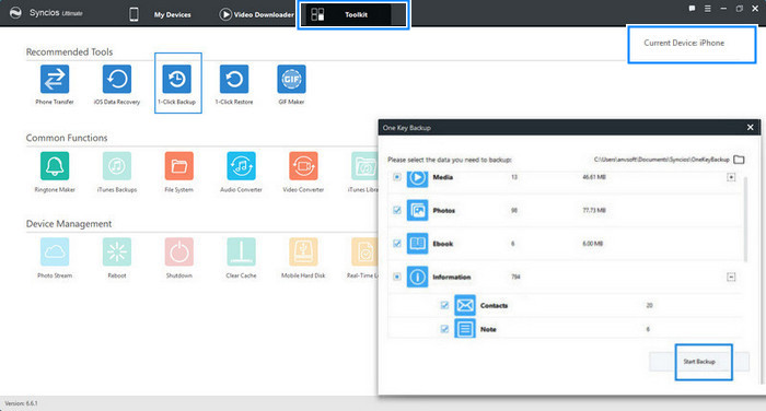 Syncios Manager Homepage