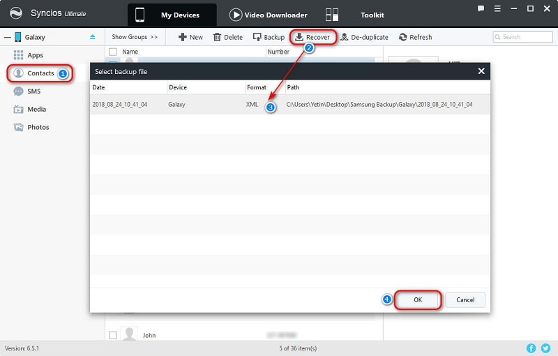 recover Samsung Galaxy S25 contacts from computer