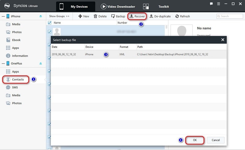 recover iphone contact to OnePlus 13