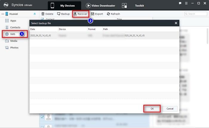 restore messages to Huawei Pura80