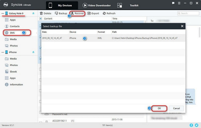 recover iphone messages to Samsung Galaxy Note 9