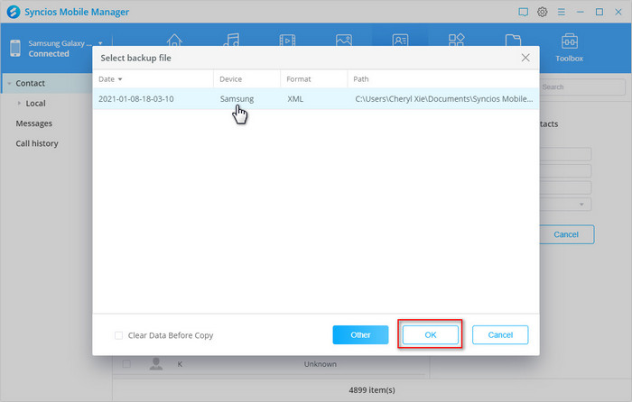 transfer data from Samsung to Samsung