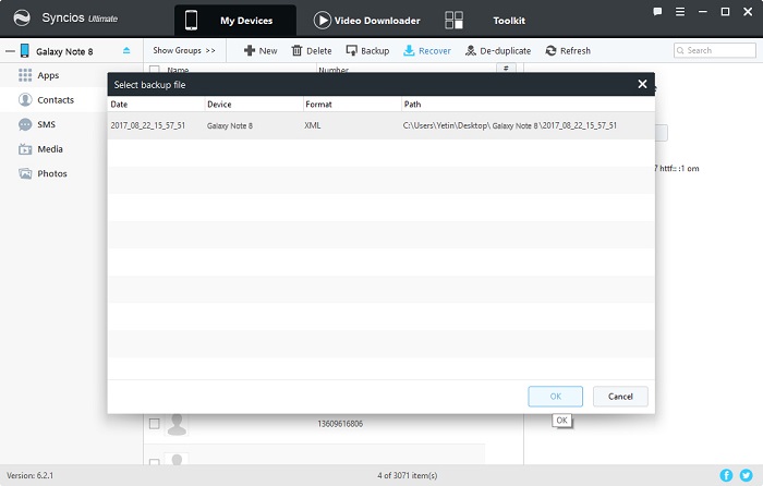 Restore Samsung Galaxy S25 contacts