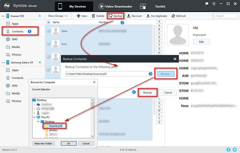 save Huawei Pura80 contacts to computer