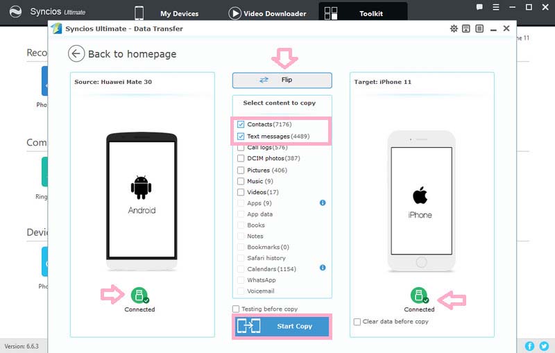 transfer between devices