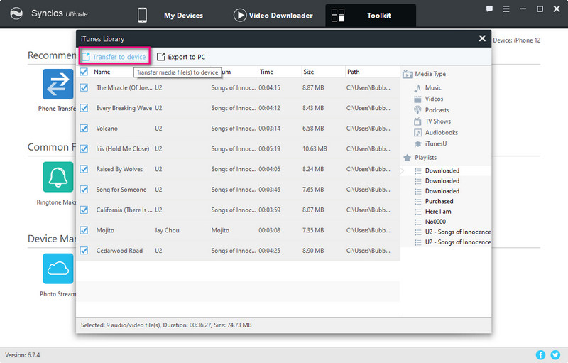 transfer iTunes music and playlists to iPhone 16