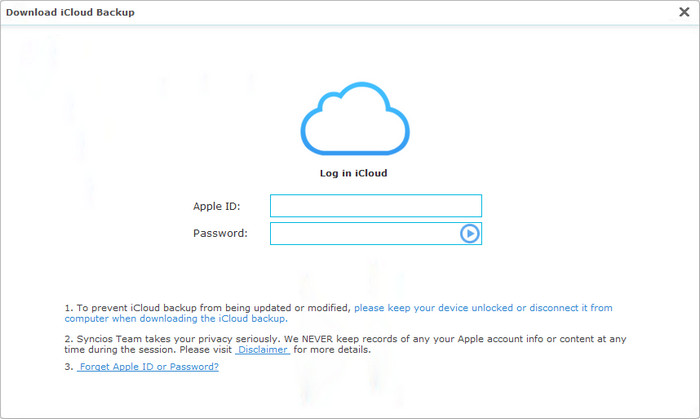 login iCloud account