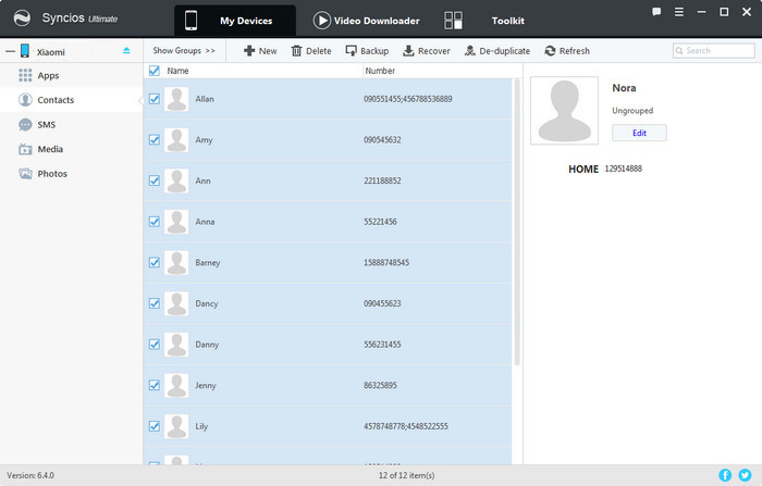 Syncios Contacts Manager
