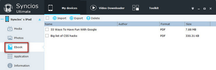 Transfer E-books to iPad